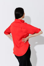 Red Silky Milan Blogger Shirt