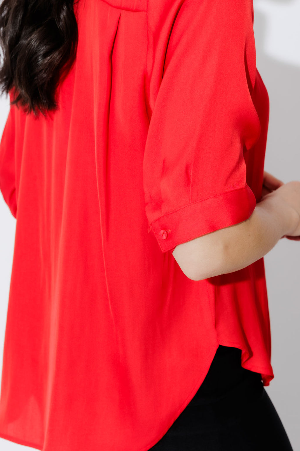 Red Silky Milan Blogger Shirt