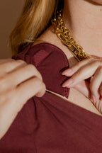 Burgundy Tencel Long Sleeve Lust Top