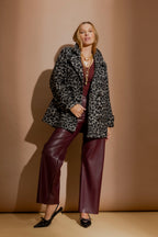 Burgundy Faux Leather Pocket Pant