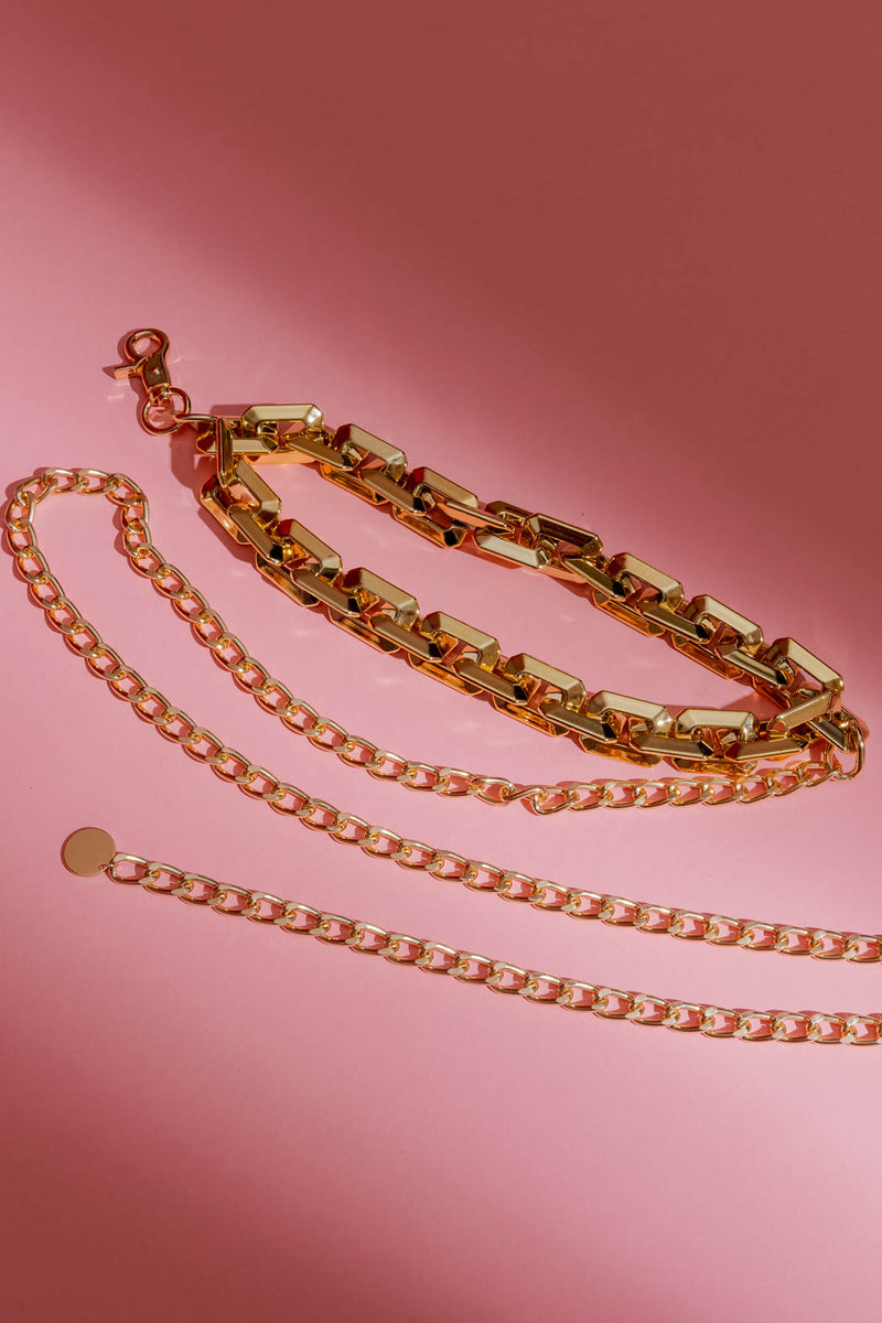 Gold Double Strand Chain Belt