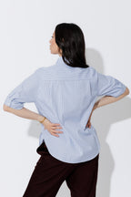 Blue Stripe Milan Blogger Shirt