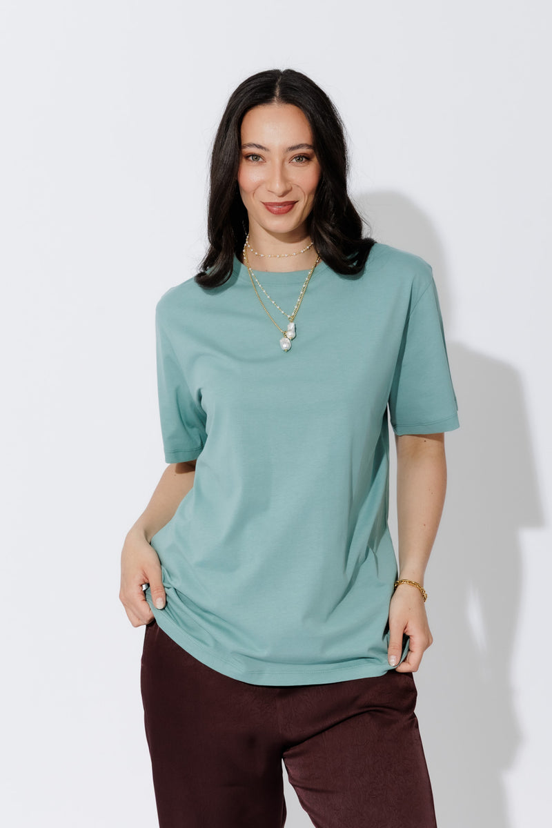 Teal Oversized Crew T-Shirt