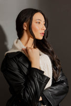 Ivory Fluffy Hoodie Scarf Ivory O/S