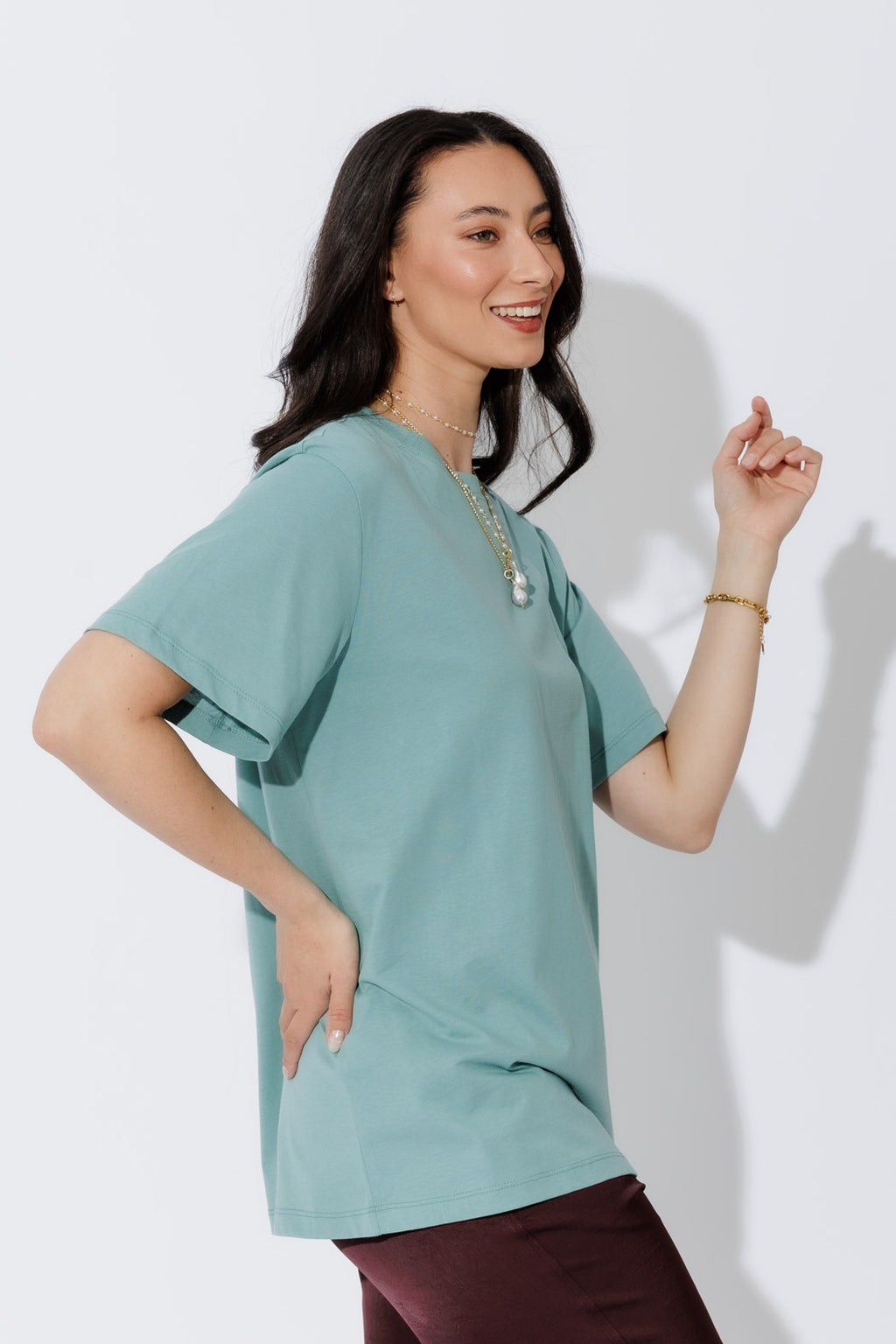Teal Oversized Crew T-Shirt