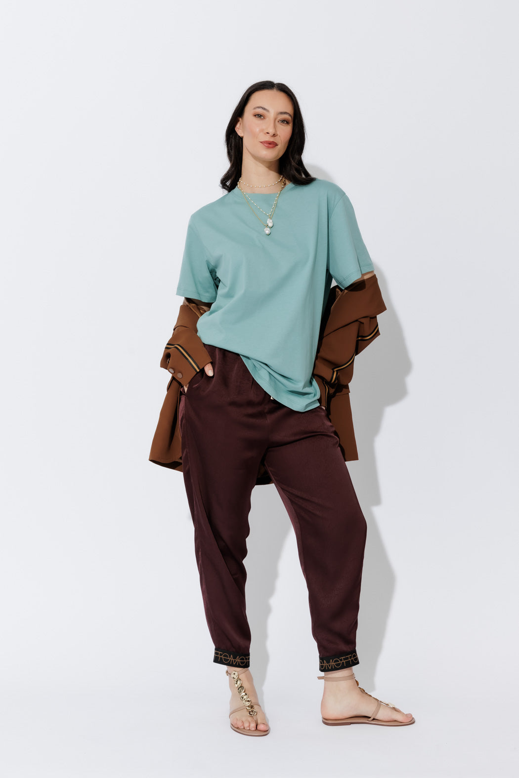 Teal Oversized Crew T-Shirt