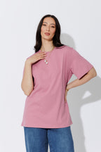 Soft Pink Oversized Crew T-Shirt