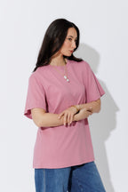 Soft Pink Oversized Crew T-Shirt