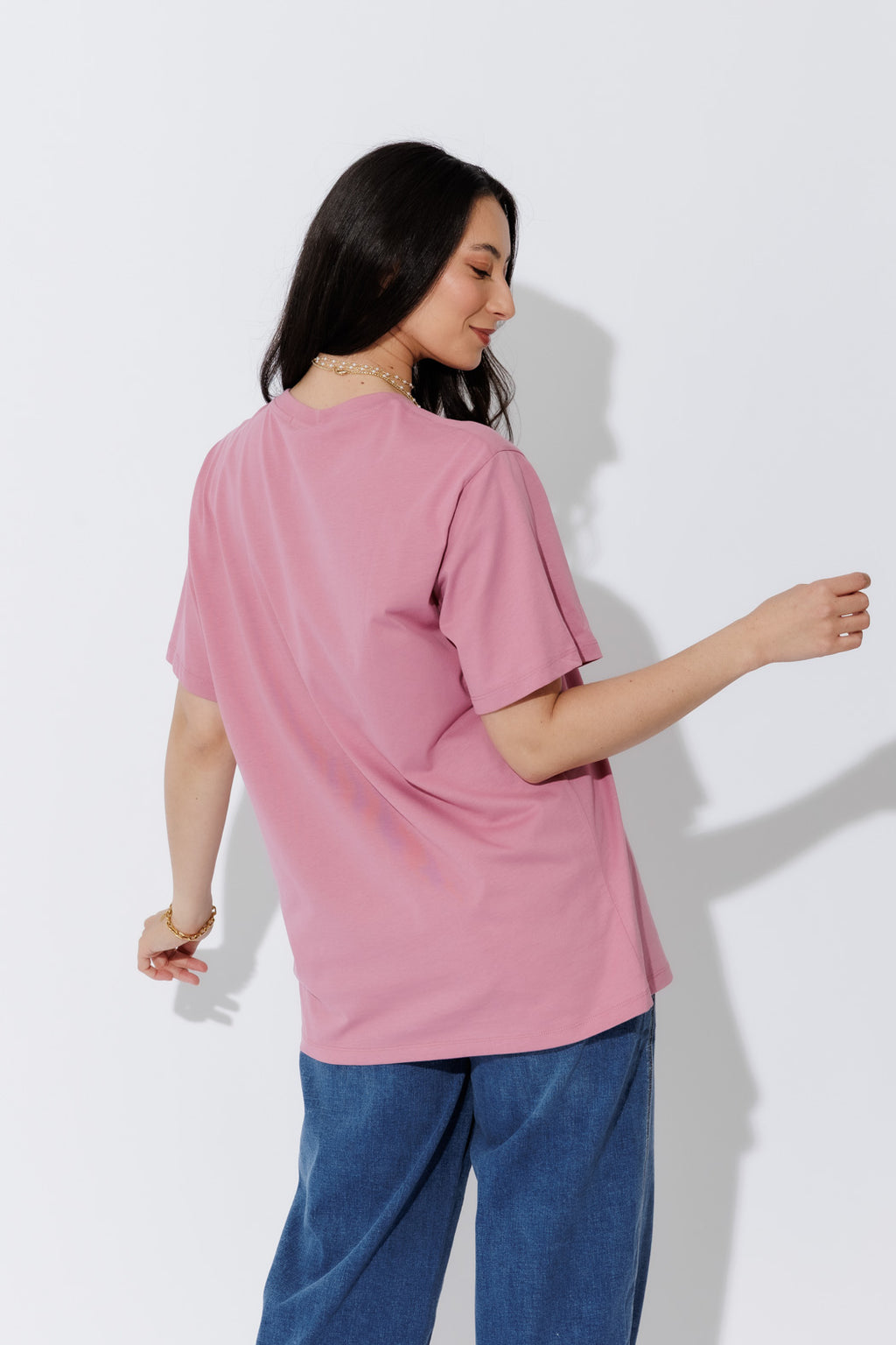 Soft Pink Oversized Crew T-Shirt