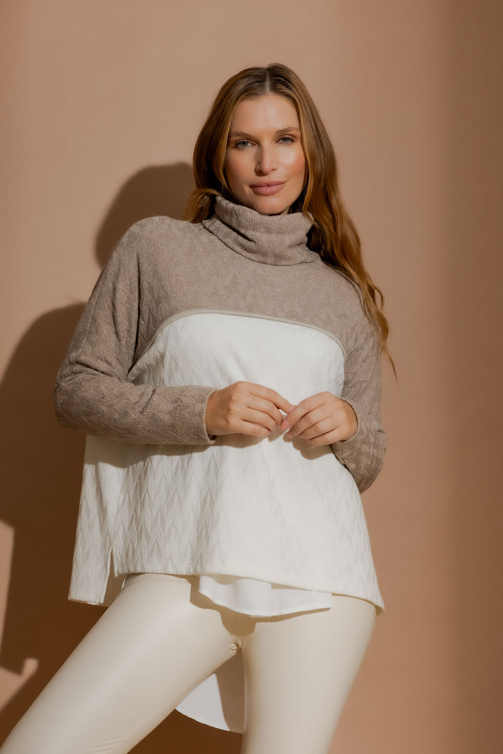 Ivory Cowl Neck Jumper