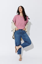 Soft Pink Oversized Crew T-Shirt