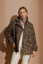 Brown Animal Soft Pea Coat Brown Animal
