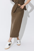 Khaki Belted Skirt