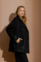 Black Soft Pea Coat