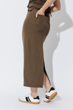 Khaki Belted Skirt