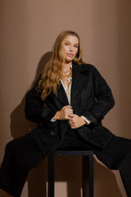 Black Soft Pea Coat