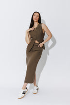 Khaki Belted Skirt