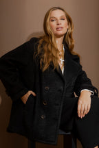 Black Soft Pea Coat
