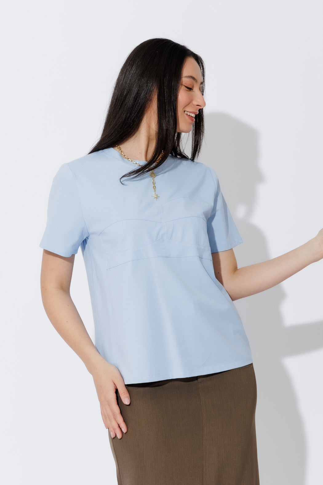 Blue Bustier T-Shirt