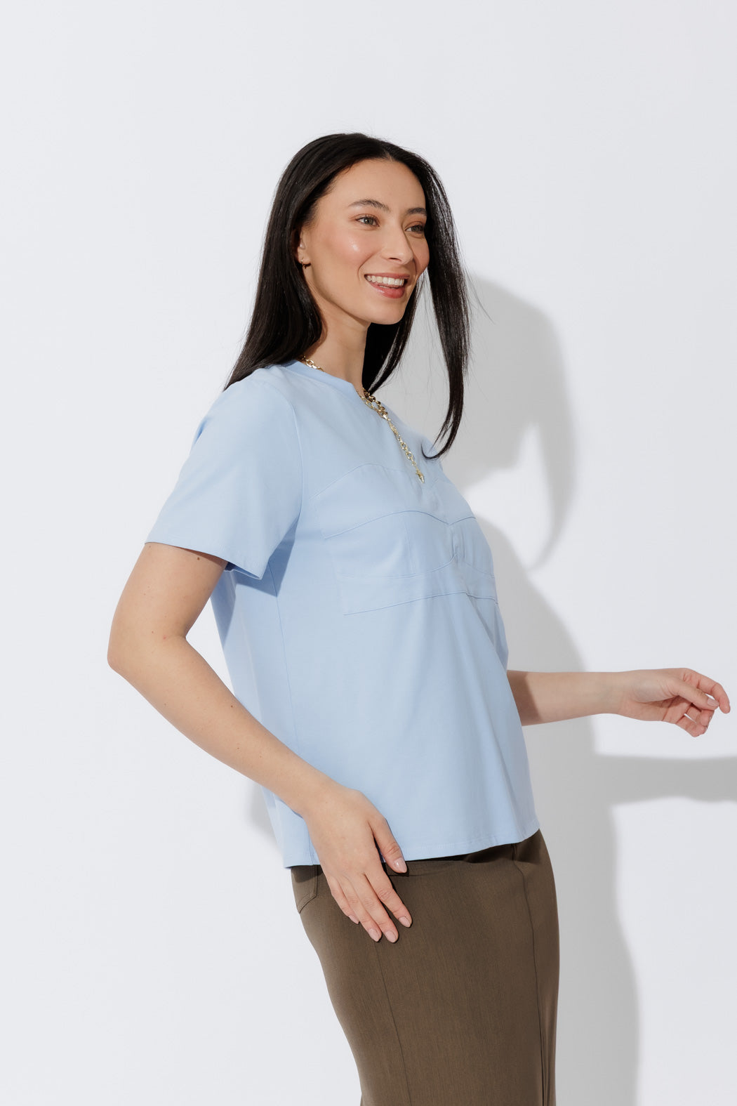 Blue Bustier T-Shirt