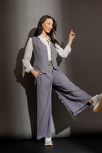 Smoke Euro Lace Up Vest