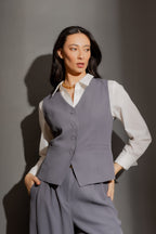 Smoke Euro Lace Up Vest