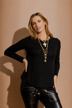 Black Tencel Bell Top