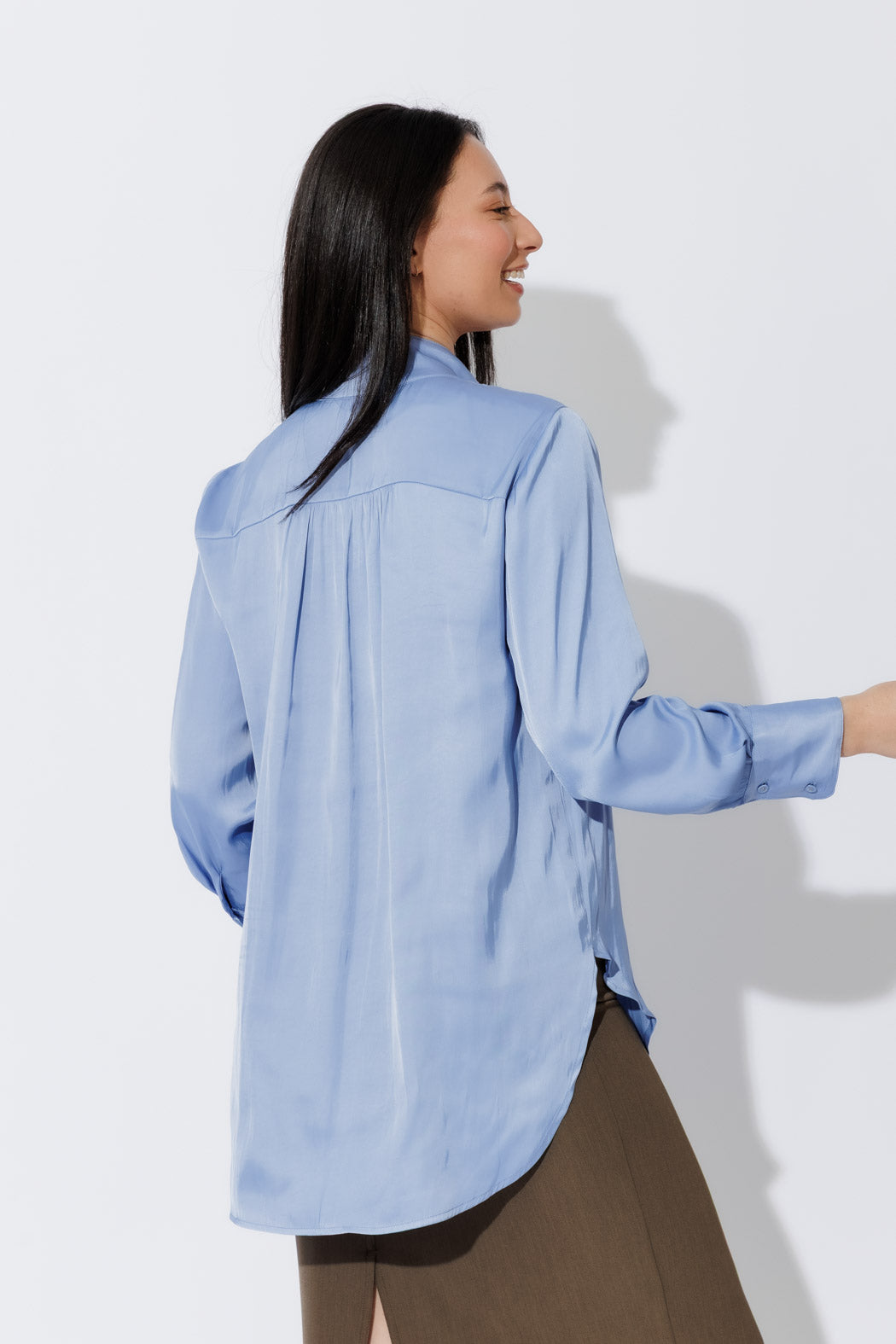 Cornflower Piped Front Blogger Shirt