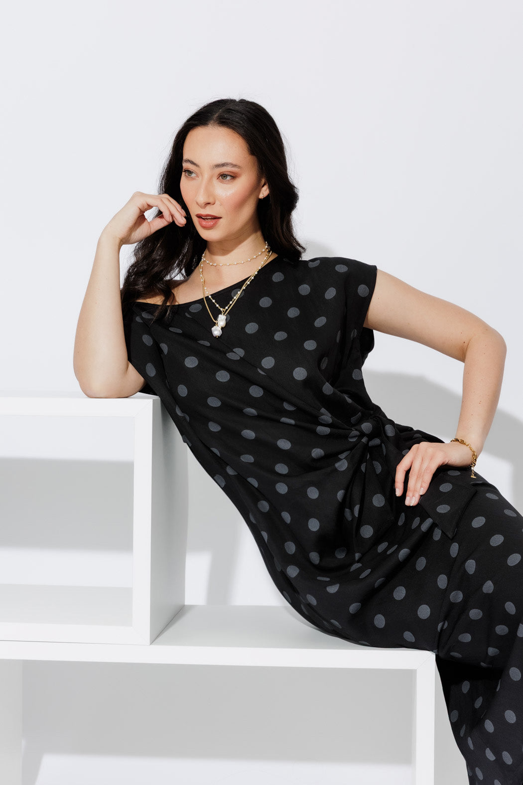 Black Spot Harlow Dress
