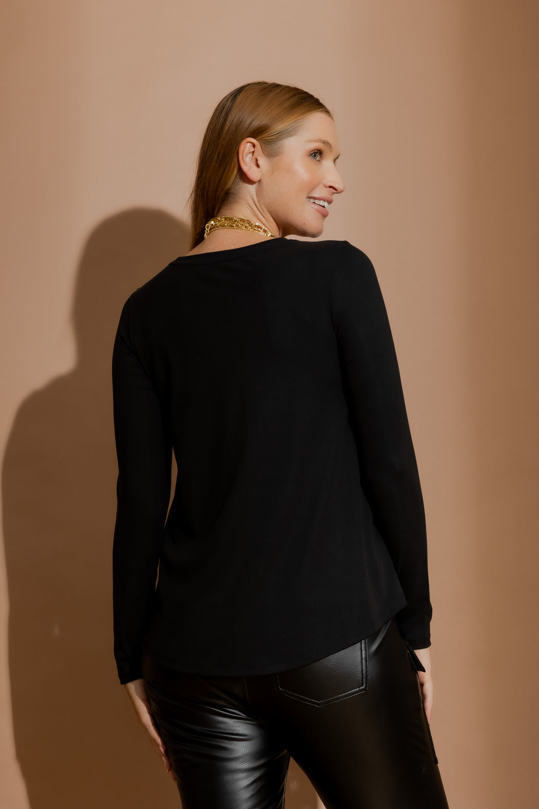 Black Tencel Bell Top