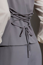 Smoke Euro Lace Up Vest