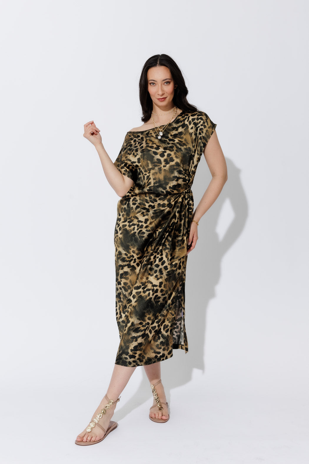 Leopard Silky Harlow Dress