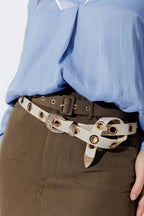Ivory Eyelet Belt