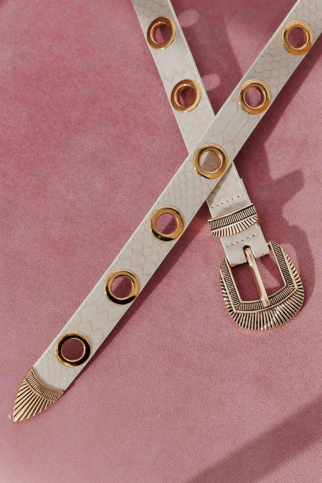 Ivory Eyelet Belt