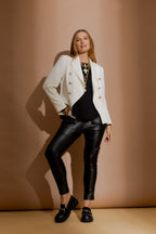 Black Croc Coated Jogger Pant