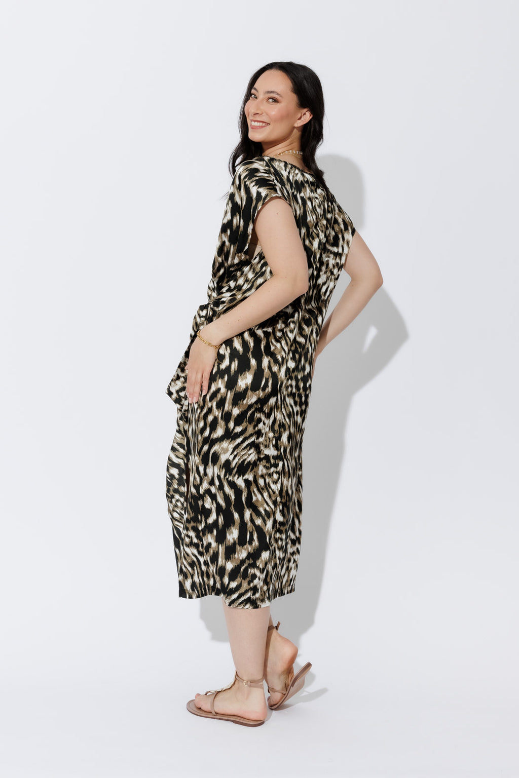 Black Animal Silky Harlow Dress Black Animal
