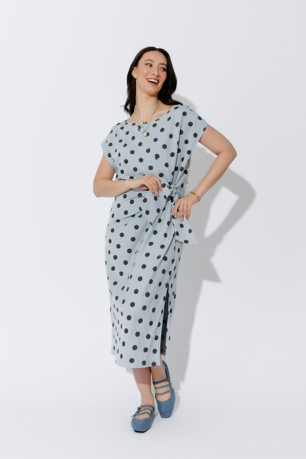 Blue Spot Harlow Dress