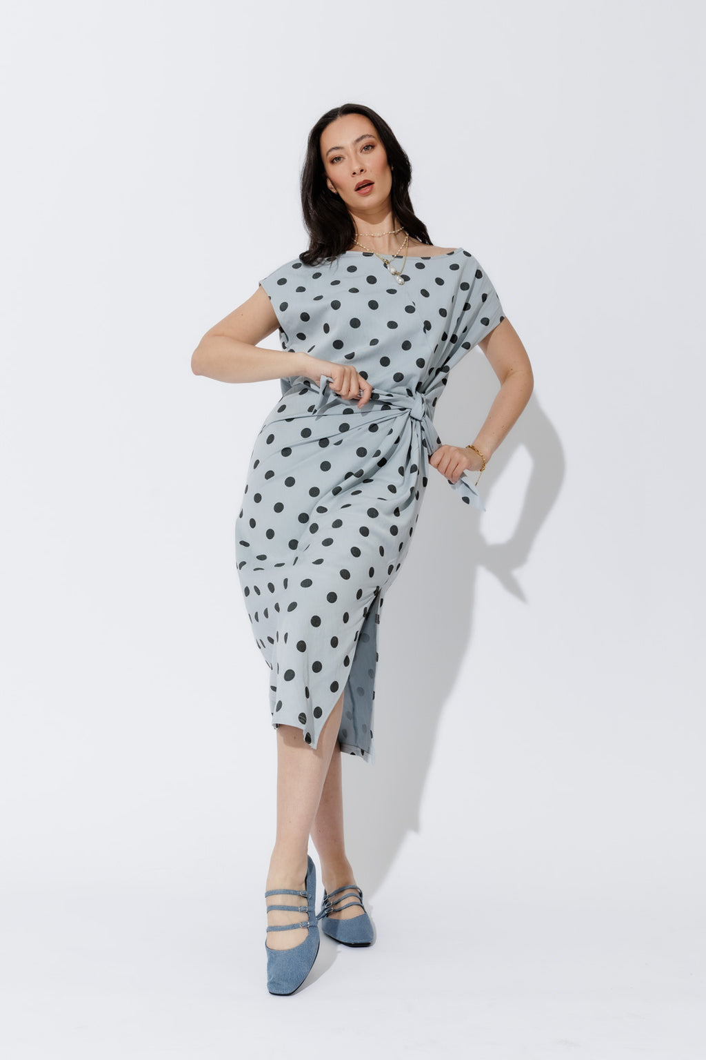 Blue Spot Harlow Dress