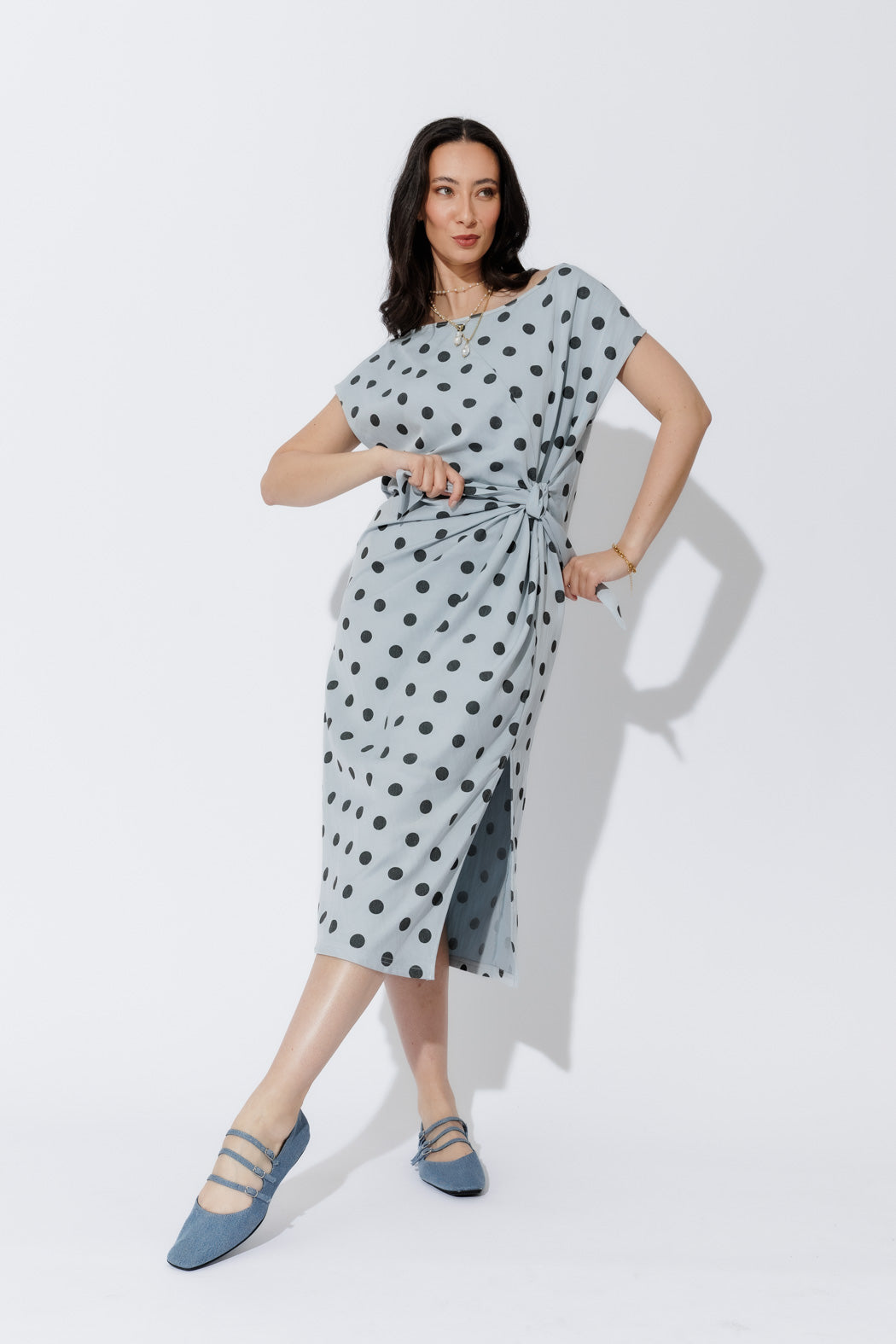Blue Spot Harlow Dress