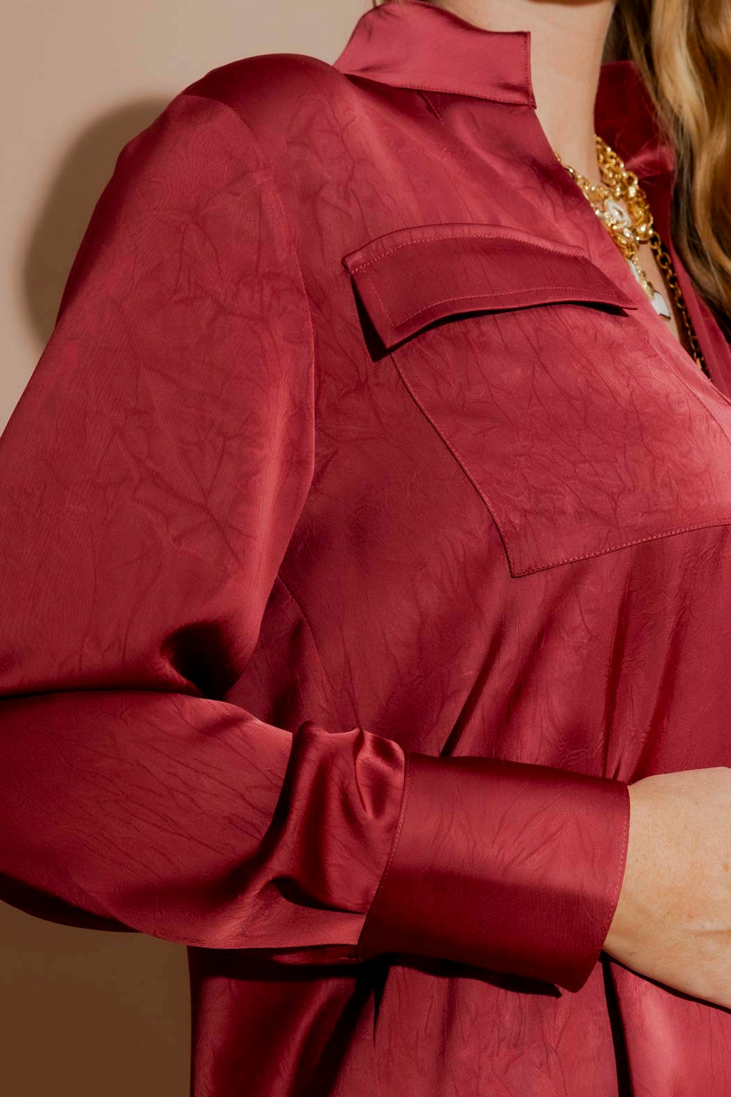 Deep Red Cargo Blogger Shirt Deep Red
