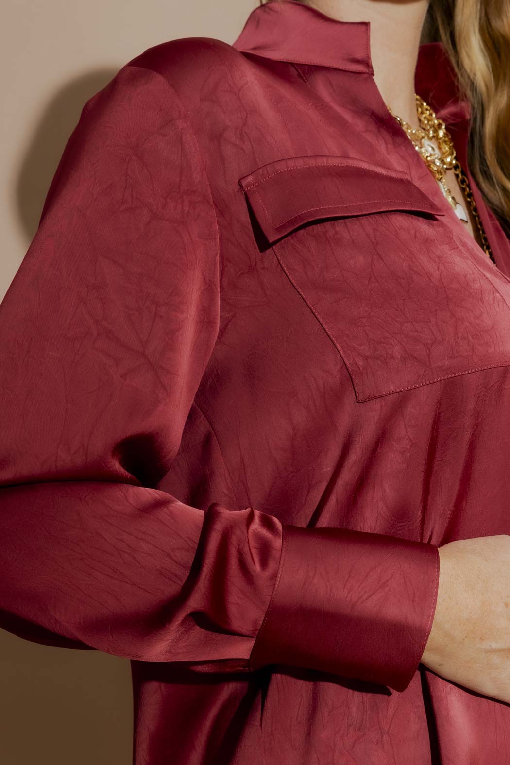 Deep Red Cargo Blogger Shirt Deep Red