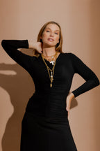 Black Tencel Ruched Top