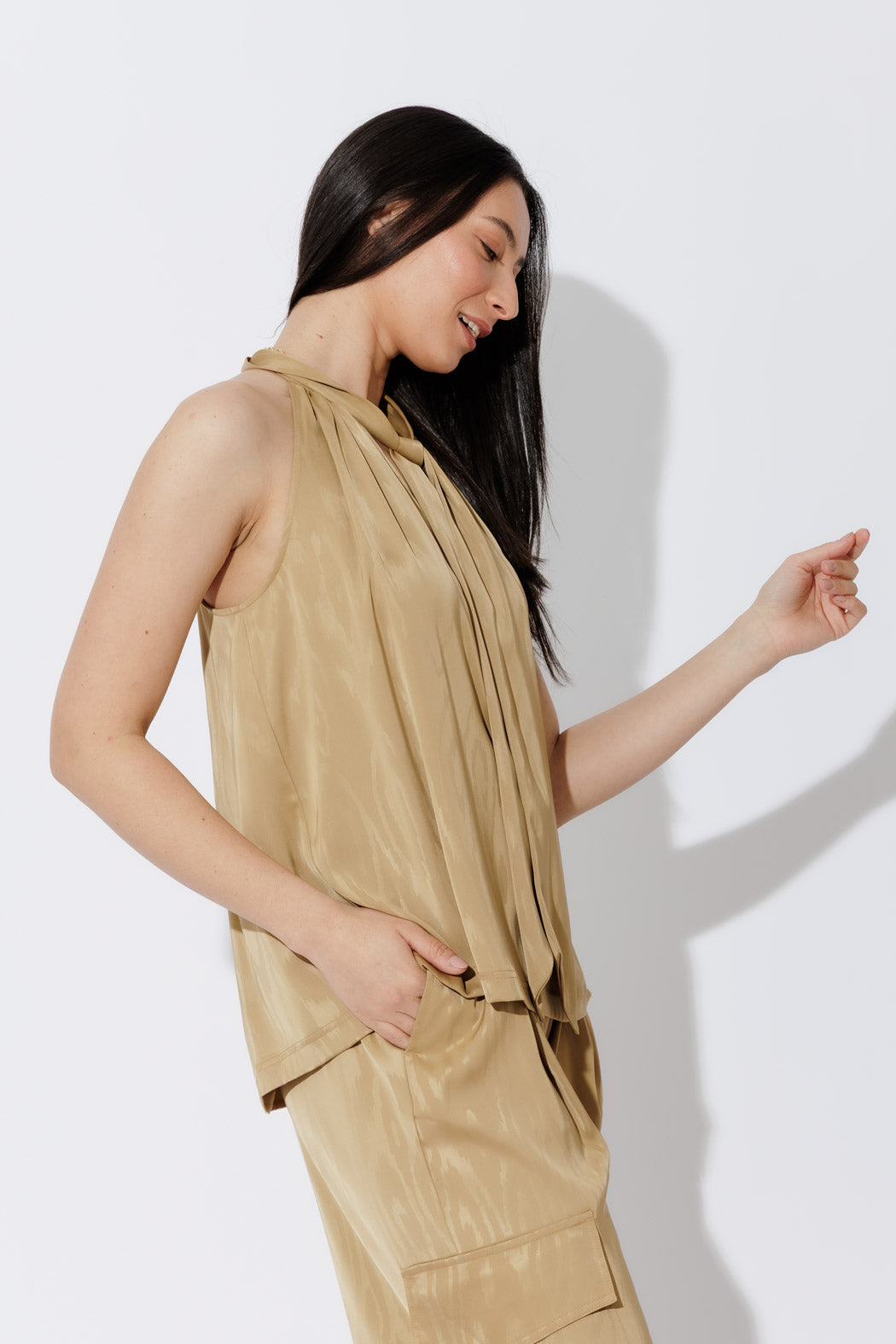 Gold Tie Neck Cami
