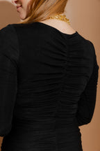 Black Tencel Ruched Top