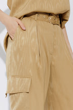 Gold Cargo Barrel Pant