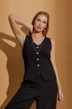 Black Arch Tailored Vest