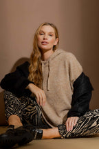 Camel Recycled Yarn Fluffy Hoodie Camel S