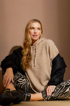 Camel Recycled Yarn Fluffy Hoodie Camel S
