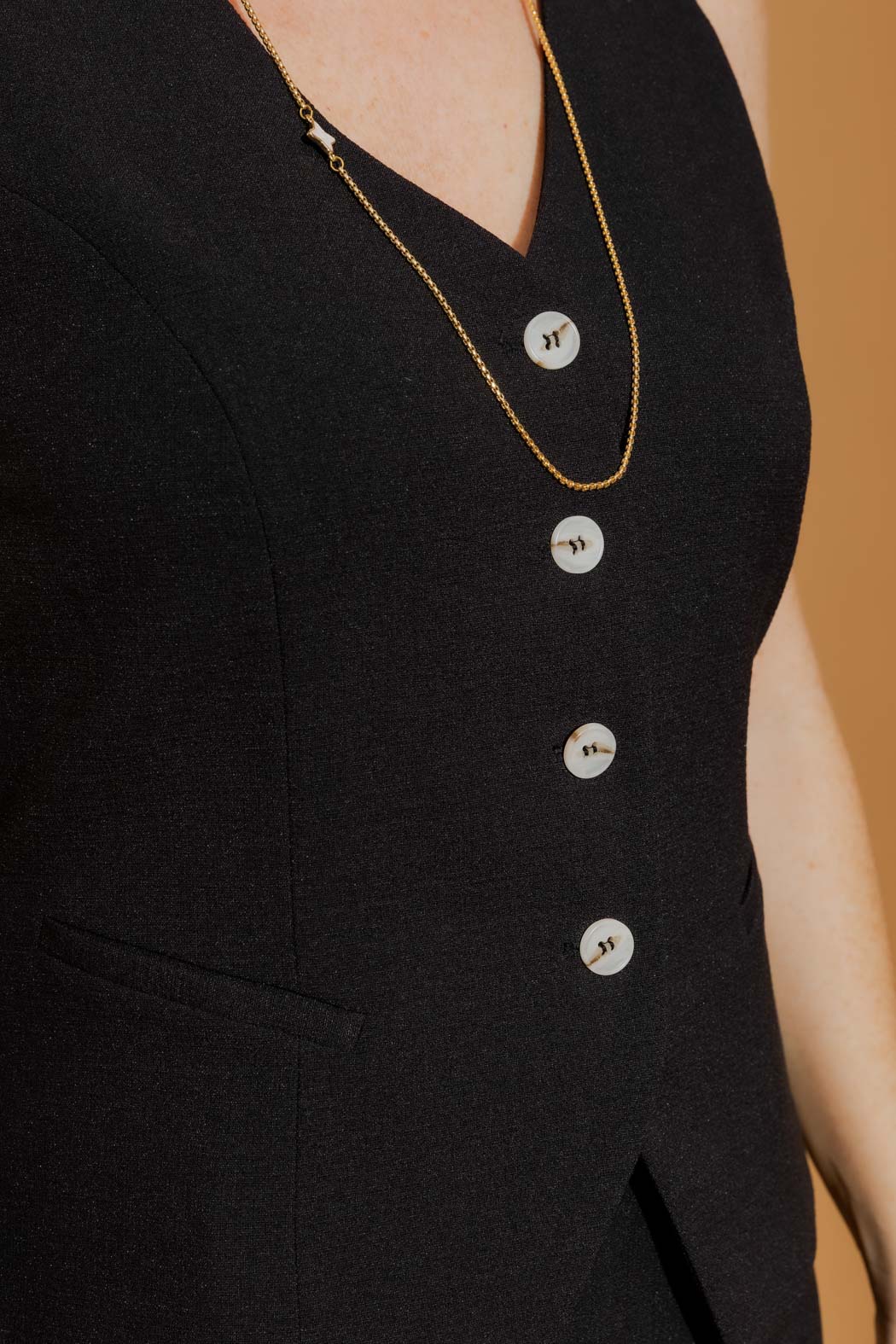 Black Arch Tailored Vest