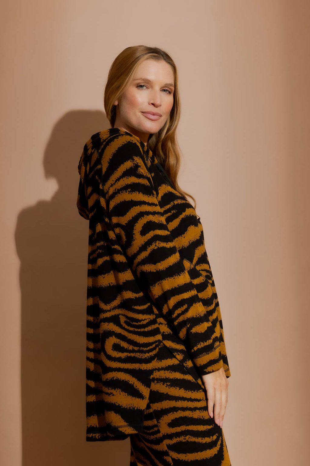 Tan Zebra Raglan Hoodie Tan Zebra